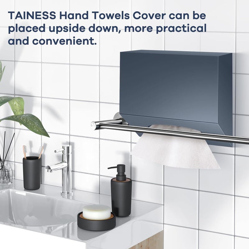 TAINESS Acrylic Hand Towel Box Cover Compatible with Kleenex Disposable Hand Towels Wall-Mounted Paper Towel Dispenser Suitable for Tabletop, Bathroom, Car, and Office Use(Grey) - Image 4